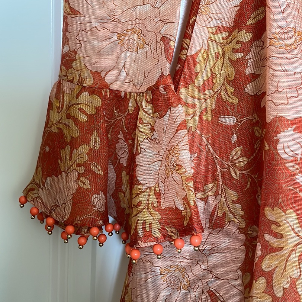 Kaleidoscope belted embellished floral-print linen and silk-blend mini dress - Picture 4 of 10